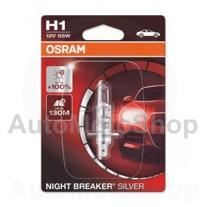  +100% NIGHT BREAKER Auto Spuldze H1 55W 12V P14.5S Osram O64150NBS01B